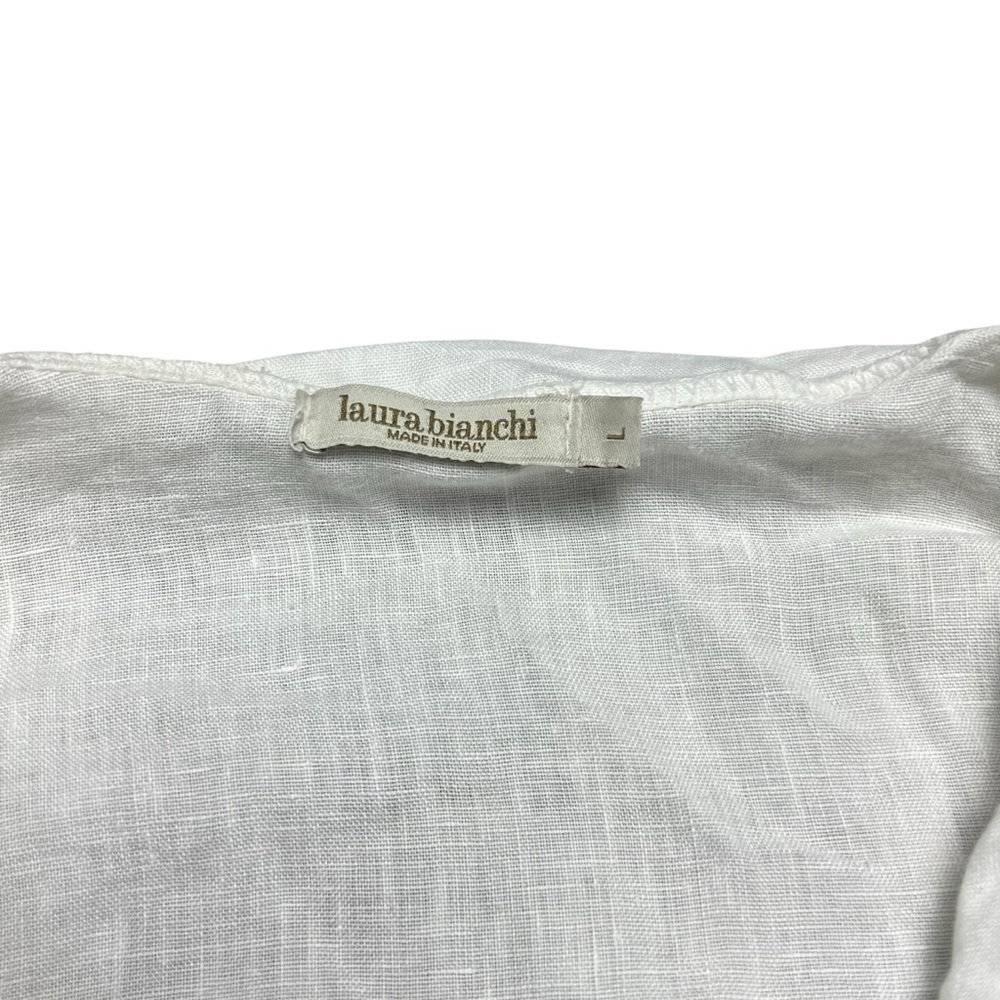 Laura Bianchi 100% Linen Tunic Made in Italy Cottage Core Size Large - Picture 4 of 6